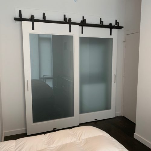 Full glass adds to any decor in a rolling door