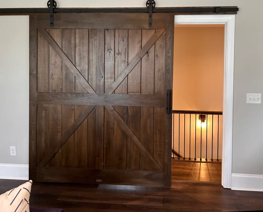 Larger media room barn door