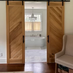 Double bath barn doors