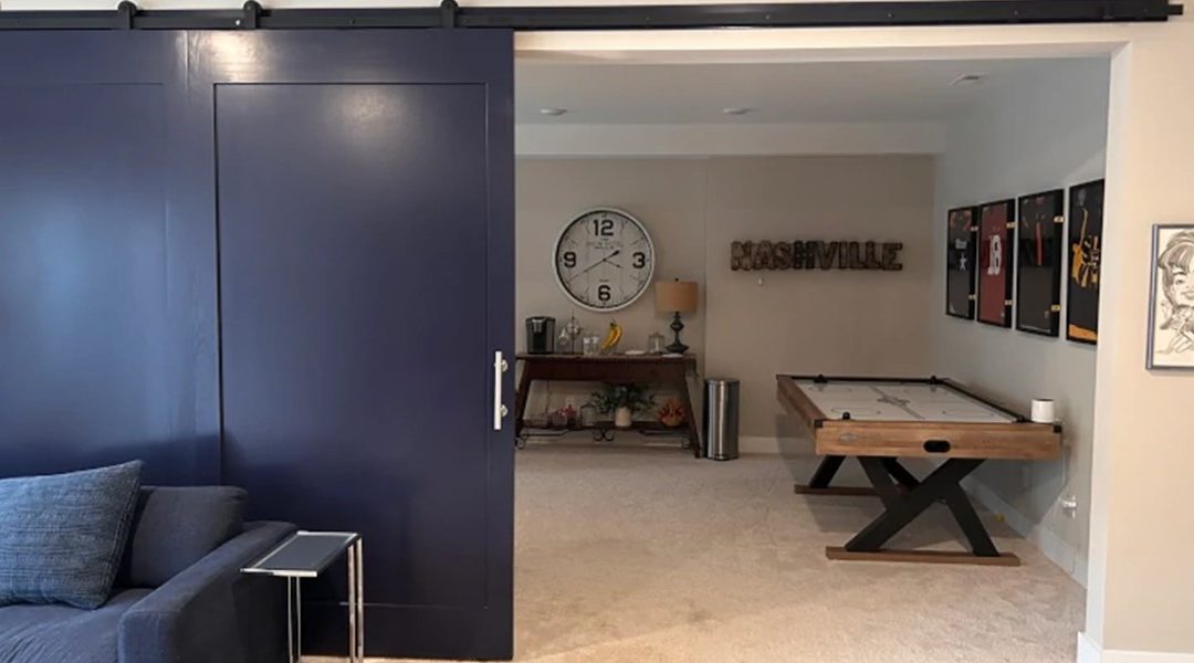 Custom Barn Doors With Glass Adding Style to Media Rooms